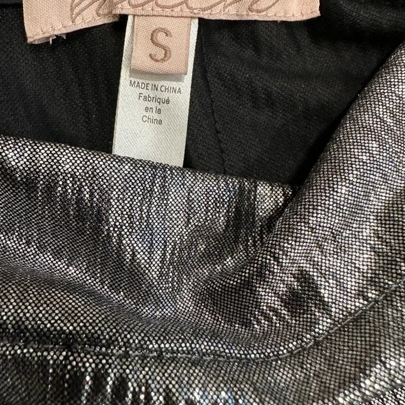 Anthropologie Hutch Small Silver Metallic Pants Straight - Picture 3 of 4